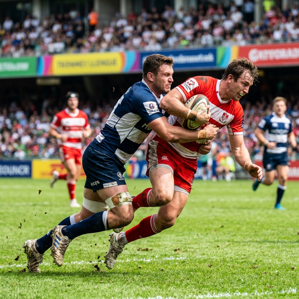 Zawodnicy walczący o piłkę gwarantujący rozwój kondycji