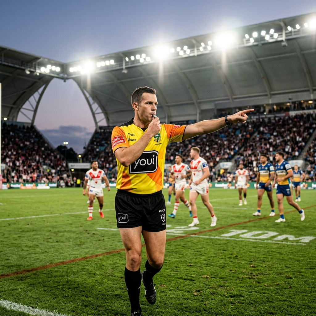 Sędzia Rugby League w akcji