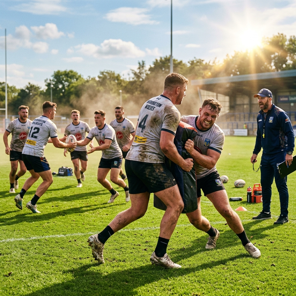 Intensywny trening Rugby League podczas campu